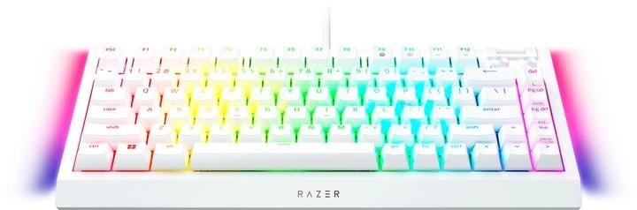 Razer BlackWidow V4 75% Mechanical Gaming Keyboard: Hot-swappable Design - Compact & Durable - Orange Tactile Switches - Chroma RGB - MF Roller & Media Keys - Comfortable Wrist Rest - White
