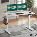 Casaphoria 48 x 24 inches Electric Standing Desk, Sit to Stand Desk with Memory Height Adjustment, Home Office Computer Desk for Writing and Games, White