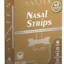 SANTÉX Medium Clear Nasal Strips for Snoring Solution, Nose Strips for Breathing Efficiency, Drug-Free Nasal Congestion Relief, Cold & Allergy, 45ct, Original,Set of 4, BBD: 08/14/2026