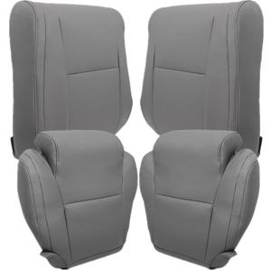 SecosAutoparts Driver & Passenger Side Bottom & Top Replacement Leather Seat Covers Gray Compatible with Toyota Tundra 2007 2008 2009 2010 2011 2012 2013