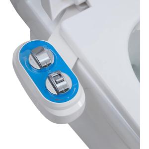 Bidet J2510B-Hot and Cold Water Self-Cleaning Feminine/Rear Wash Non-Electric Bidet SprayerDual Nozzles Bidet Toilet Attachment with Adjustable Pressure ControlBlue