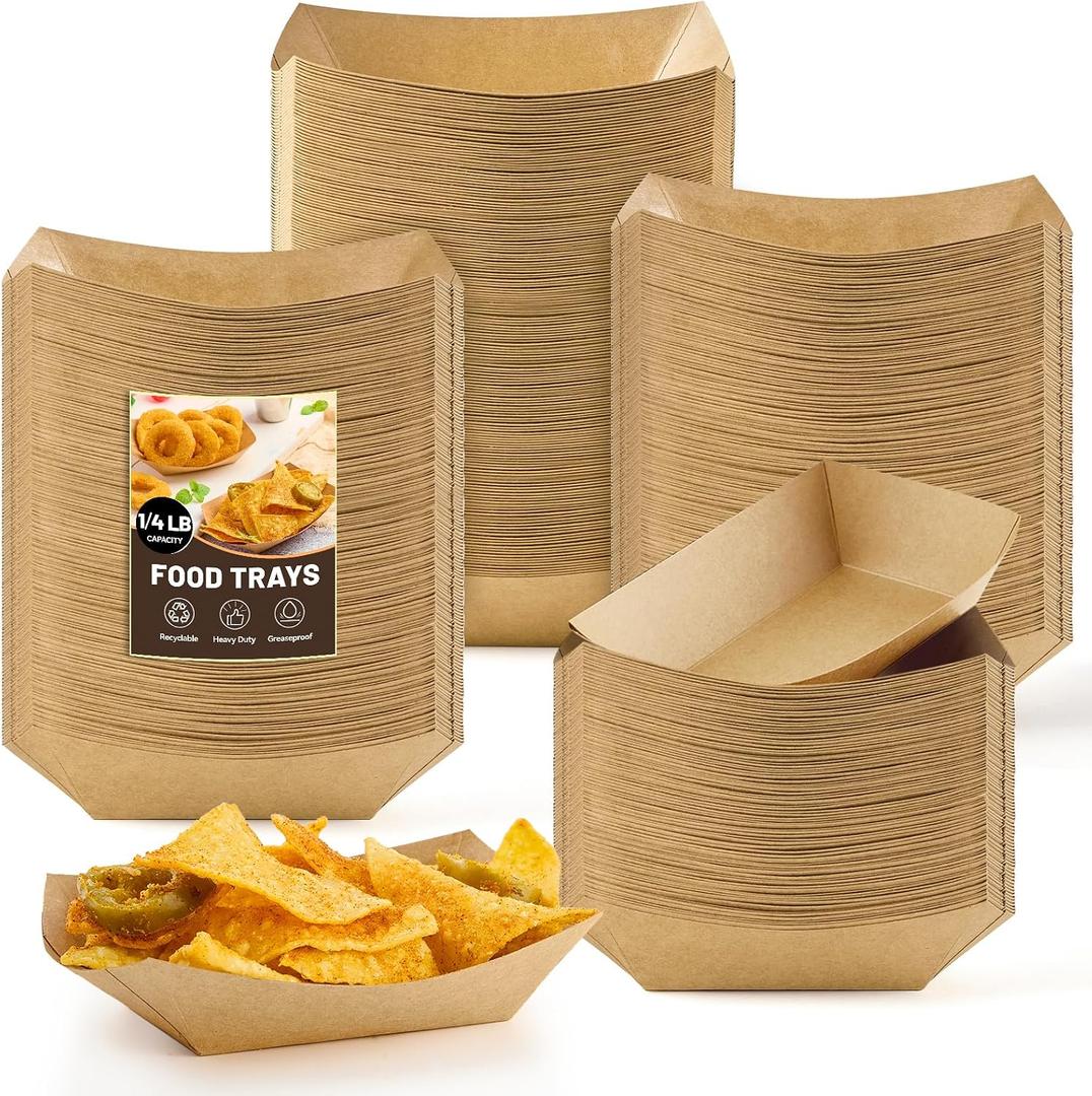ZORRITA Mini Paper Food Trays, 1/4 Lb, 100 Pack