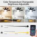 Superyofo 2Pack Socket Fan LED Ceiling Lights,18inch APP Control E26 Fans Bulb with Remote & Dimmable LED Ceiling Fan Lights,3Color 3000K-6500K,1800LM Fan Light Bulb Screw in Ceiling (Black)