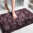 Yimobra Large Bathroom Rug Non Slip 36x24 Inch, Extra Thick Soft Absorbent Chenille Bath Mat, Machine Washable Bath Rugs for Bathroom Floor, Tub and Shower, Home Decor Accessories, Purple Grey