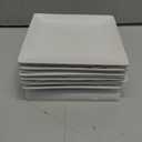 Appetizer Plates Set of 6, 6 Inch Porcelain Dessert Plates, White Stackable Square Salad Plates for Snack Steak Bread Butter, Chip and Scratch Resistant, Microwave and Dishwasher Safe