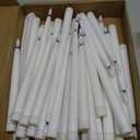 Rossesay 48 Pcs Flameless LED Taper Candles Battery Operated Candles 4 Sizes of 8.5'', 9.65'', 10.83'', 12.8'' Flameless Candlesticks Flickering for Halloween Christmas Church Wedding(White)