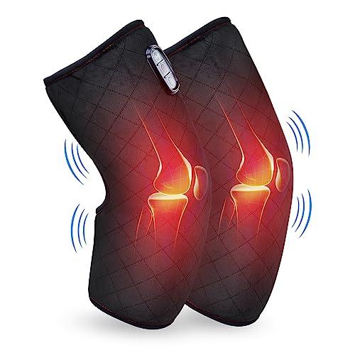 COMFIER Plug-in Heated Knee Massager with Vibration & Heat, Wrap-Around Knee Heating Pad Pair(Connected Design), Knee Warmers for Men Women Seniors, FSA Eligible HSA,Mothers Day Gifts for Mom Dad