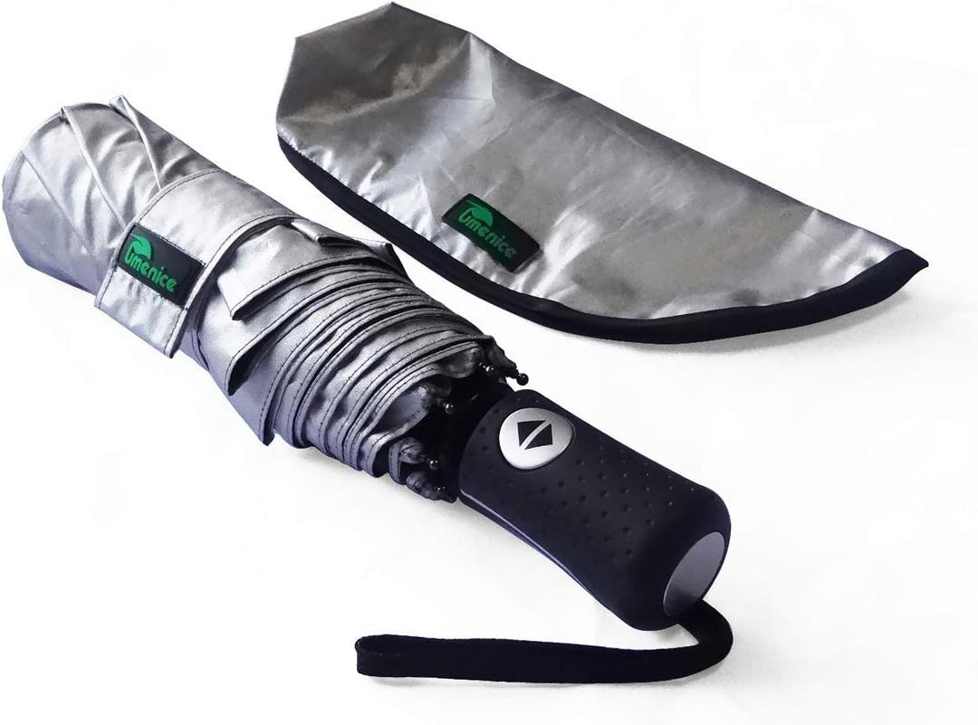 UPF 50+ UV Protection Travel Umbrella Ultra Light Weight (Black)