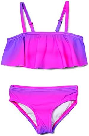 Kanu Surf Girls' Karlie Flounce Bikini Beach Sport 2 Piece Swimsuit 10Y