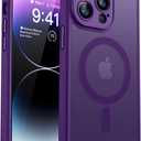 CANSHN Magnetic Compatible with iPhone 14 Pro Max Case, Upgraded [Full Camera Protection] [Compatible with Magsafe] [Translucent Matte] Shockproof Protective Phone Case Cover 6.7 Inch - Deep Purple