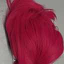 Rose bud Hot Pink Bob Wig with Fringe 12 Inch Short Straight Costume Wigs for Women Cosplay Party Halloween