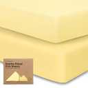 KeaBabies 2-Pack Organic Crib Sheets for Boys, Girls - Fitted Crib Mattress Sheet Neutral, Breathable Jersey Cotton Cover for Baby Bed, Toddler Mattress, Soft & Cute Prints (Sunshine)