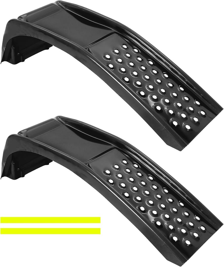 Garvee 8 Inch Lift Solid Steel Car Ramps, 8000 LBS, Heavy Duty Auto Truck Ramps for Oil Change and Car Repair Vehicle Service Ramps for Car Truck SUV Repair Maintenance, 2 Pack Black