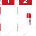 KINGTOP Golf Flagstick 6ft, Portable Five-Section Design for Backyard Practice Putting Green, Driving Range Golf Pin Flag Hole Cup Set, Gift Idea (Version2- Red Flag#1,2, 2-Pack)