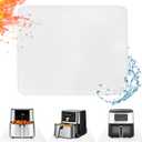 Heat Resistant Mat for Air Fryer, 15 x 18in Countertop Protector, Fireproof Silicone Appliance Slider for Coffee Maker, Toaster, Oven (White) (18"L x 15"W)