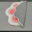 Tinideya Aesthetic Cute Flower Round Area Rug Non Slip Circle Soft Fluffy Flower Rug Indoor Floor Mat Carpet for Girls Bedroom Bathroom Living Room Sofa Nursery Decor(Pink, 2 ft) (Multi Color)