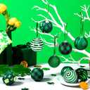 3 x Sratte 12 Pcs St Patricks Day Ball Ornaments 2 Inch Green Shamrock Sequin Hanging Ball Ornaments Green Irish Ornament for Tree Decoration Glitter Clover Decor for St. Patrick's Day Festival Decoration