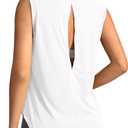 Soothfeel Womens Workout Tops for Women Sleeveless Tennis Yoga Shirts Lightweight Loose Athletic Running Tank Tops (X-Large, White)