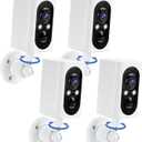 Security Cameras Wireless Outdoor 355° Pan Rotating 2K Color Night Vision Cameras for Home Security WiFi Battery Outdoor Camera Motion Detection 2-Way Talk IP65 Spotlight Siren SD/Cloud Storage 4 Pack
