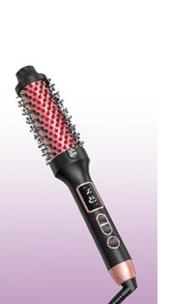 Infrared Thermal Brush for Blowout Look, 1.5 Inch Ionic Thermal Round Brush Makes Hair Smoother Get Natural Curls, Dual Voltage, Easy to Use, Gifts for Women