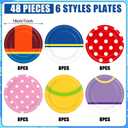 48 PCS Red Mouse Party Paper Plates Cartoon Mouse Theme Party Supplies 7 In Red Polka Dot Dessert Plates Mouses Color Disposable Tableware Set for Kids Birthday Cartoon Theme Parties Decorations