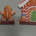 2 Pcs Christmas Door Topper Funny Gingerbread Candy Door Frame Corner Sign Decor Home Wooden Christmas Cabinet Knob Covers Party Ornament Props Gift for Wall Window DIY