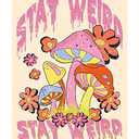 Trends International Stay Weird Mushrooms Wall Poster, 22.375" x 34", Unframed Version Set of 2