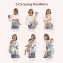 Momcozy Baby Carrier with Hip Seat, 2-in-1 Detachable Hands-Free Carrier for Long Walks, Forward-Facing Carry up to 44lbs, Breathable Infant Carrier, Fits Waists up to 45 Inches, AirMesh Grey