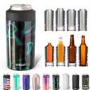 Frost Buddy Universal Buddy Can Cooler - Fits All - For Regular 12 & 16 oz or Slim-Size Bottles - Insulated Double-Walled Stainless Steel (Lights)