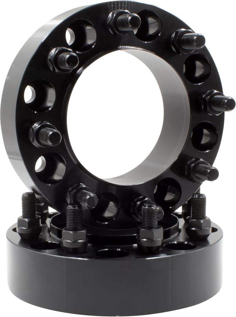 Wheel Accessories Parts 2 Pcs Hub Centric Wheel Spacers 8 on 170mm 2" Thick M14 x 1.5 Thread Stud 124.9mm Hub Fits 2003+ Ford F250 F350 Super Duty Single Rear Wheel | 03-05 Dually Rear Wheel Front