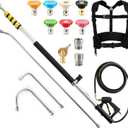 24 FT Aluminum Telescoping Pressure Washer Wand with 3 Pressure Washer Extension Wand, Gutter Cleaning tools with Power Washer Extension Wand, Gutter Cleaner Wand, 7 Pressure Washer Spray Nozzle Tips