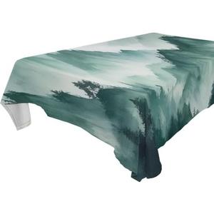 Msyxl Smoky Green Mountains Fabric Rectangle Tablecloth - Waterproof and Wrinkle-Resistant Table Cloth 60x40 Inch Table Cover for Indoor & Outdoor Dining