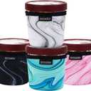 4 Pack Pint Size Ice Cream Sleeves Cozy Neoprene Cover with Spoon Holder (Marble)