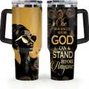 Sistabag - Coffee Tumbler For Black Women - Birthday, Mother's Day, For Women, Pride Tumbler For Woman (She Who Kneels Before God, 40 Oz)