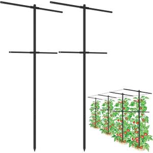 2 Pack Metal Detachable Raspberry & Grape Vine Trellis for Climbing Plants, Heavy-Duty 7 Ft Tall Large Vineyard Trellis Support, Sturdy Garden Stakes for Outdoor Raised Beds Vegetables Fruits Flowers, 2 Pcs