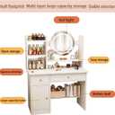 MONGMON Dressing Table,Makeup Table with Drawers, Vanity Desk with Mirror and led Lights,3 Lighting Mode,Makeup Vanity Desk,Multifunctional Makeup Writing Desk for Bedroom (White), 68742, 31.5 inches x 13.39 inches x 49.21 inches
