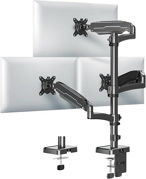 MOUNT PRO Triple Monitor Mount for Max 32" Computer Screen, Adjustable 3 Monitor Desk Mount, up to 19.8lbs Each, Three Display Arm with Tilt Swivel Rotation, VESA Mount 75x75/100x100mm