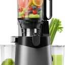 EanOruus Cold Press Juicer, 5.8" Wide Feed Chute Juice Extractor Machine with 400W, High Juice Yield, Slow Masticating Juicer for Whole Vegetables & Fruits, Dark Grey