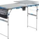 CORE Outdoor Cook Table | 4 Foot Table with Adjustable Height and Storage for Cooking Accessories | Foldable & Portable for Beach, Picnic, Backyards, BBQ, Tailgate, Patio and Party, 4 Foot Prep & Cook Table with FlexRail