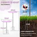 MUMTOP Glass Bird Baths for Outdoors, 12 Inch Bird Bath Bowl with Metal Stake Sunflower Bird Feeders for Garden and Patio Decor