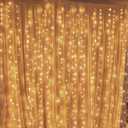 Twinkle Star 300 LED Window Fairy Curtain String Lights, 8 Modes Fairy Lights for Bedroom Wedding Party Home Garden Outdoor Indoor Wall Decorations, Warm White, 2 Pack