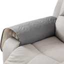 Genina 100% Waterproof Couch Arm Covers Set of 2, Armrest Covers for Sofa Couch Armchair, Anti-Slip Sofa Arm Cover Protectors Armchair Slipcovers for Pets Dogs (Light Gray)