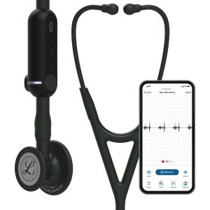 3M Littmann CORE Digital Stethoscope, Our Most Advanced Stethoscope Yet, Up To 40x Amplification, Active Noise Cancellation, In-App Sound Wave Visualization, Black-Finish Chestpiece, 8480