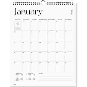Cabbrix Wall Calendar 2026, 18 Months Wall Calendar Covering January 2026 to June 2027, 15" x 12", Twin-Wire Binding, Hanging Calendar for Home Office School, Simplified