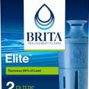 Brita Filter Replacements for Water Pitchers and Dispensers, Elite, NSF Certified to Remove 99% of Lead, 2 Count, Blue