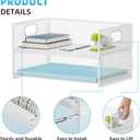 Marbrasse 2 Tier Paper Organizer Letter Tray, Mesh File Organizer with Handle, Paper Sorter Desk Organizer for Home Office Supplies - White