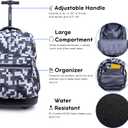 J World Sunrise Kids Rolling Backpack for Girls Boys. Roller Bookbag With Wheels For School, Camo