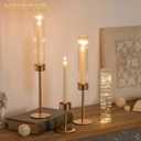 NUPTIO Hurricane Candle Holder for Centerpiece: Set of 6 Tall Candle Stick Holder with Ribbed Glass Cover - Bulk Fluted Taper Candlestick Decor for Living Room Thanksgiving Christmas