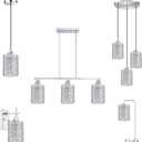 Doraimi Lighting 2 Pack Polyhedral Crystal Metal Pendant Ceiling Chandelier Wall Sconce Lamp Replacement Covers Shade Fixture Chrome Finish,1.66" Fitter Size,5.6" high*4.4" Diameter