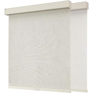 Joydeco Cordless Blackout Roller Shades, Premium Woven Fabric Blinds for Indoor Windows, Thermal Insulated UV Protection Roller Window Shades for Home and Office (Light Khaki, 33 W x 72 H)